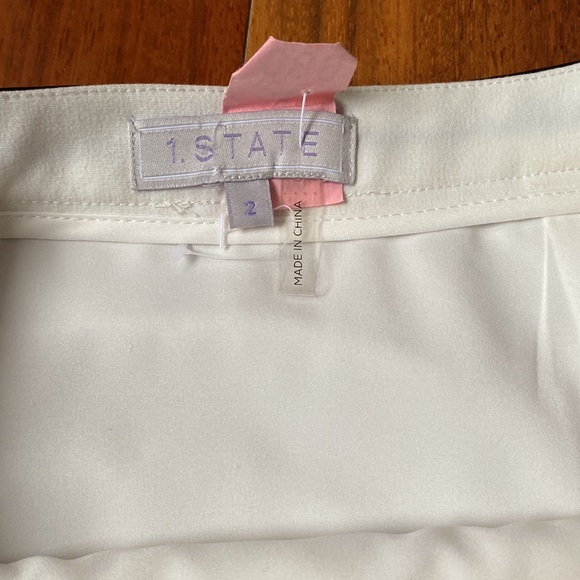 One state pencil skirt with black leather trim size 2 - Picture 4 of 8